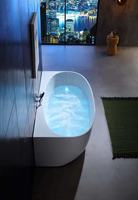 Baignoire de massage ovale en acrylique, spa d'hydrothérapie intérieur avec jets de massage et éclairage LED pour la maison, l'hôtel, la villa, la salle de bain