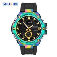 Jam Tangan Olahraga Plastik Anti Air Kartun Unisex 2023, Jam Elektronik Digital Tahan Benturan dengan Fitur Stopwatch