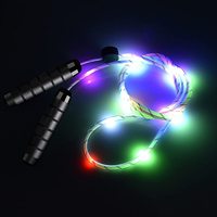 Cuerda de saltar deportiva inteligente recargable por USB, luz LED nocturna, espuma de 5mm para boxeo y entrenamiento