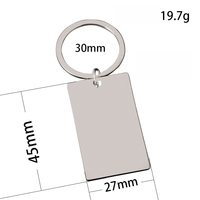 Porte-clés rectangulaire personnalisé Ywyougang, porte-clés rectangulaire en acier inoxydable vierge pour gravure au laser, cadeau personnalisé