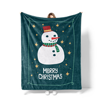 Couverture en flanelle de Noël avec motif bonhomme de neige et Père Noël, douce, légère et chaude, pour lit, canapé, voyage, décoration de la maison, impression personnalisée moderne