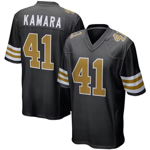 Camiseta de Fútbol Negra y Beige para Hombre, Cosida # 7 Hill # 12 Olave # <span class=keywords><strong>41</strong></span> Kamara # 94 <span class=keywords><strong>Jordan</strong></span> # Uniforme Deportivo de Manga Corta para 6 Personas - Product Image 3