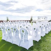 Housses de chaise en Spandex pour événements de mariage Banquet Polyester blanc housses de chaise salon bureau hôtel fête salle à manger housse de chaise