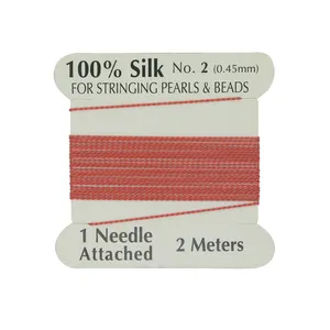 XuQian 2# Wholesale Factory Price Supply 100% Natural Silk Cord Coral Beaded Silk Cord