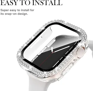 Custodia protettiva per paraurti con diamante CAOWTAN per Cover orologio <span class=keywords><strong>Apple</strong></span> serie 7 <span class=keywords><strong>6</strong></span> SE 5 4 3 38mm 42mm per Iwatch 45mm 41mm 40mm 44 mm - Product Image 6