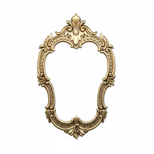 Marco de espejo de pared de madera con borde delgado con grano minimalista diseñado para habitaciones de lujo modernas o escandinavas brillantes ordenadas - Product Image 1