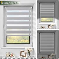 Nouveau style de store double à enroulement Duo 45x150cm (LxH) translucide occultant protection solaire à fixation par pince pour fenêtres et portes
