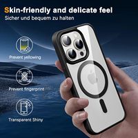 Coques de téléphone portable magnétiques fines transparentes en TPU + acrylique anti-rayures, antichoc, compatibles avec la charge sans fil pour 15 Pro 17 Air 16 Promax