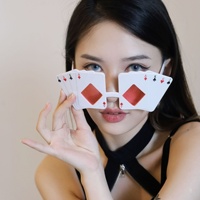 Lunettes de soleil à thème lunettes de carte à jouer cadeau de nuit accessoires de Poker pour homme femme Costume Casino thème anniversaire