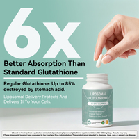 Capsules de Glutathion OEM 60 unités 500mg pour Adultes Antioxydant et Soutien Cellulaire