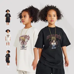 T-shirt con stampa digitale pesante 100% t-shirt da ragazzo in cotone con stampa personalizzata