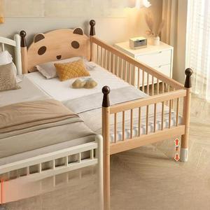 Culla Convertibile in Legno di Faggio, <span class=keywords><strong>Lettino</strong></span> per Bambini Estensibile, Culla Componibile Accanto al Letto, Culla Piatta Piccola per Bambini e Bambine, Culla in Legno Massello - Product Image 2