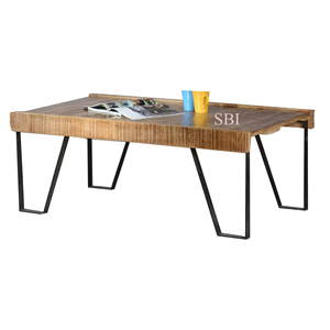 โต๊ะรับประทานอาหารไม้สไตล์โมเดิร์นเฟอร์นิเจอร์ในบ้านมีระดับโต๊ะโลหะ - Product Image 1