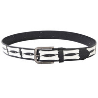 Ceinture Y2K gothique à motif squelette pour hommes et femmes, en cuir PU motif crocodile vintage, style streetwear, patchwork, fabrication artisanale