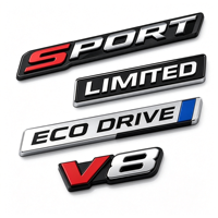 Badge de voiture en plastique ABS chromé, emblème automobile, style OEM, garniture personnalisée, logo de modèle, plaque signalétique, adhésif 3M, étanche, durable
