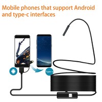 3-in-1 IP67 tahan air USB endoskopi dengan 6 lampu LED 5.5mm kamera ular untuk telepon PC Android pipa otomotif dll