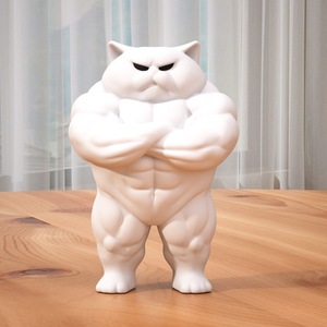 Outlandish Creative Statue <strong>Figurine</strong> - <strong>Cat</strong> with Chest Muscles - Product Image 5