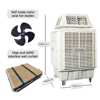 Ventilateur rafraîchisseur d'air évaporatif industriel et commercial sur pied, portable, 25000 cmh, pour un refroidissement intense et une humidification.