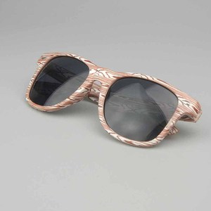 Wholesale 2024 New Trendy Unisex <b>Sunglasses</b> Custom Logo Wood Grain Pattern Square PC UV400 PC <b>Lenses</b> Yellow Purple Blue Red - Product Image 3