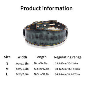 Kalung Anjing Motif Buaya untuk Luar Ruangan Ukuran Sedang dan Besar Bahan PU Kalung Hewan Peliharaan - Product Image 5