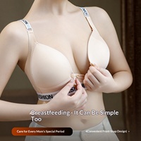Soutien-gorge d'allaitement à fermeture avant, bretelles à lettres, sans armatures, respirant, confortable, pour femme enceinte et post-partum, en nylon