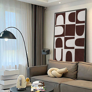 Peinture murale décorative élégante et simple, style bureau, personnages noirs et blancs, ambiance raffinée - Product Image 4