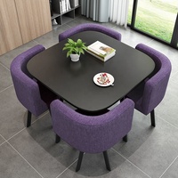 Ensemble de tables à manger en bois MDF de luxe, style moderne, pour la maison, le restaurant, la salle à manger, 4 places