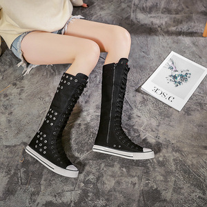 Botas de Cano Alto Primavera Outono com Recortes Vazados, Plataforma Grossa, Estilo Espadrille, Respiráveis, Casuais, para Dança, Tendência da Moda - Product Image 2