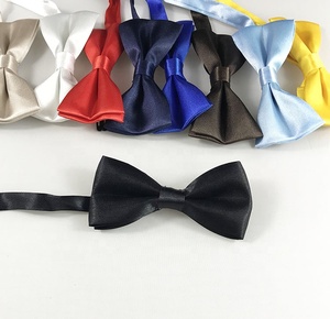 Venta al por mayor de pajaritas de promoción de doble capa, pajaritas escolares de seda de satén ajustables de varios <span class=keywords><strong>colores</strong></span> puros para niños - Product Image 6