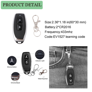 Mando a distancia <span class=keywords><strong>RF</strong></span> inalámbrico Universal, transmisor de encendido/apagado de 433MHz, sin clon para puerta de garaje, Bombilla de puerta, controlador de llave Fob artesanal - Product Image 4