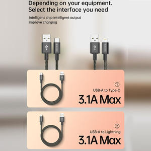 Câble de charge rapide USB C 3A 60W en coton tissé + PVC, câble de charge type C pour téléphone portable et ordinateur portable - Product Image 5