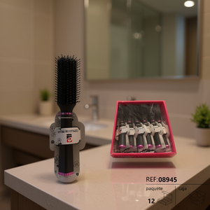 Peine De Pelo Con Cepillo De Cerdas Negras 12 Unidades En Caja - Product Image 2