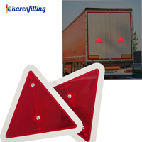 Lot de 2 panneaux de signalisation pour véhicules à faible vitesse en plastique rouge avec triangle en plastique durable, panneau de sécurité haute visibilité pour équipement agricole