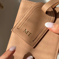 Ensemble cadeau de porte-passeport, porte-cartes de voyage et étiquette de bagage en cuir PU grainé, personnalisable avec logo, vente en gros
