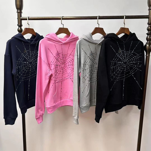 Felpa con Cappuccio da Uomo in Cotone Pesante 420g, Stile Gotico Streetwear con Logo Geometrico Stampato a Rilievo, Produttori di Abbigliamento - Product Image 1