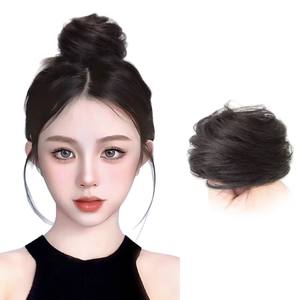 Peluca de moño natural con banda elástica alta para mujer, accesorio de pelo realista para peinado recogido, postizo esponjoso para dar forma al rostro - Product Image 2