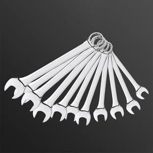 Chiave a ganasce aperta a estremità singola con finitura a specchio utensili manuali doppi ingranaggi chiave a bussola chiave a cricchetto Set di chiavi combinate - Product Image 1
