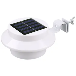 New Arrival Waterproof Outdoor Solar Powered Security Wall Lamp 3 LED Solar Fence Gutter Light