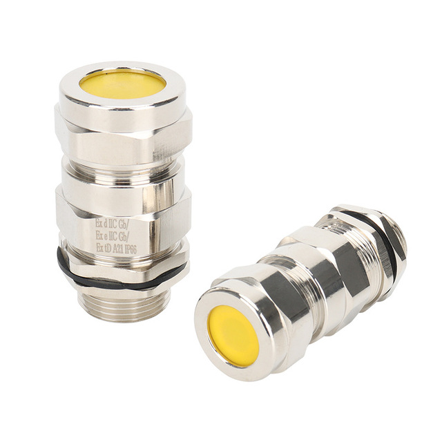 EX Brass Armoured Electrical Cable Gland with Rubber Seal IP68 Waterproof M12/M20/M25 Sizes Explosion-Proof Atex