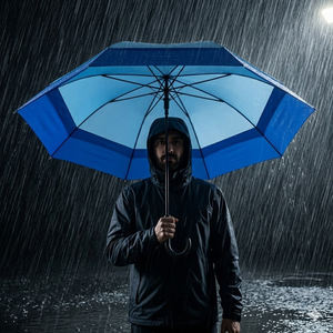 Extended Canopy Umbrella Auto Open Windproof Fiberglass <b>Frame</b> <b>Large</b> Coverage Backpack Protection Commuter Rain Business Gifts - Product Image 1