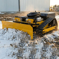 Tondeuse à gazon avec lame à neige réglable pour la coupe de l'herbe, tondeuse à gazon robotisée à chenilles télécommandée, à essence, de qualité commerciale