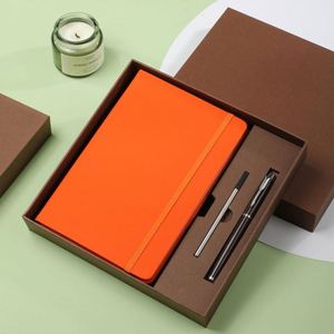 Wholesale Custom Leather A5 Daily Journal Business Hardcover <b>Notebook</b> Gift <b>Set</b> 200 Pages Sewing Bound Custom Logo Executive - Product Image 2