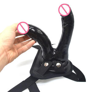 FAAK QLOVES06 носимая Женская товары для взрослых с двойной головкой особенность ремешок на имитация Анальная пробка мини фаллоимитатор для женщин - Product Image 4