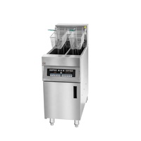 Friteuse professionnelle en acier inoxydable 28L, 1 cuve, 2 paniers, commande numérique informatisée, puissance 18KW pour usage en restaurant
