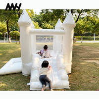 Château gonflable blanc gonflable d'intérieur extérieur avec maison de rebond et toboggan Combo Jumping Soft Play pour fête d'anniversaire