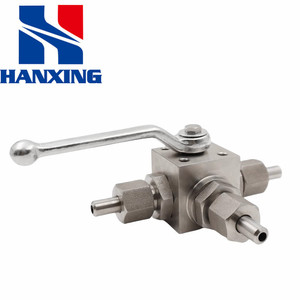 Alta pressão 304 Aço Inoxidável Rosca Interna Metric Externa Rosca Tubo de Aço Soldado De Duas Vias De Três Vias Válvula KHB3K - Product Image 1