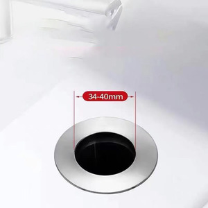 Universal Rebound Drain <b>Plug</b> Filter Basin Chrome Filter with Hair Catcher <b>Bathroom</b> Drain Stopper Easy Push Type - Product Image 4