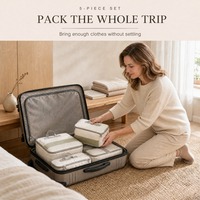 5 cubes de compression pour les essentiels de voyage, sacs organisateurs de bagages compressibles et extensibles de grande taille