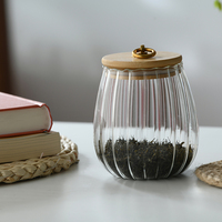 Bocaux de rangement pour épices élégants et modernes en verre borosilicate haute résistance, multifonctionnels, grands récipients de stockage alimentaire en verre transparent