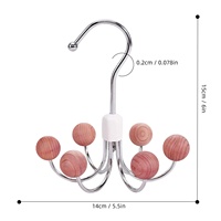 Porte-boules en cèdre à six griffes, rotatif à 360 degrés, organisateur de placard multifonctionnel pour écharpes, ceintures, rangement à domicile, dortoir